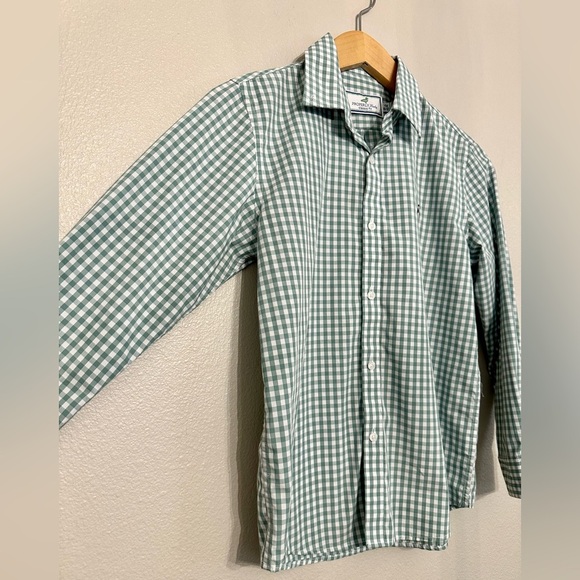 Green Checkered Kids Button Down Shirt - Picture 2 of 7